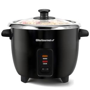 Sleek Black 6-Cup Electric Rice Cooker