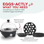 Elegant Black Electric Egg Cooker, 7 Egg Capacity