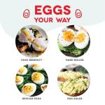 Elegant Black Electric Egg Cooker, 7 Egg Capacity