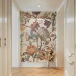 Beige Floral Peel and Stick Wallpaper Mural