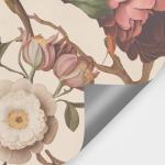 Beige Floral Peel and Stick Wallpaper Mural