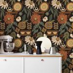 Boho Floral Peel and Stick Wallpaper Mural