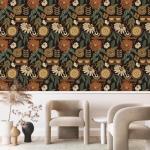 Boho Floral Peel and Stick Wallpaper Mural