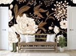 Vintage Floral Wallpaper with Peonies and Roses