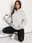 Cozy Oversized Fleece Hoodie for Women - Grey