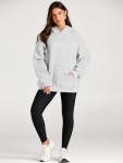 Cozy Oversized Fleece Hoodie for Women - Grey