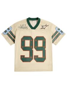 Men's Y2K Graphic Oversized V-Neck Tee