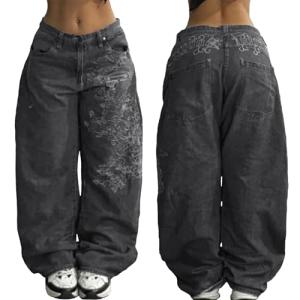 Trendy Women's Vintage Denim Hip Hop Baggy Jeans