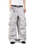 Stylish Grey Denim Baggy Cargo Pants for Men