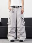 Stylish Grey Denim Baggy Cargo Pants for Men