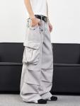 Stylish Grey Denim Baggy Cargo Pants for Men
