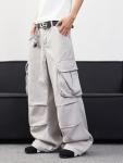 Stylish Grey Denim Baggy Cargo Pants for Men