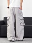 Stylish Grey Denim Baggy Cargo Pants for Men