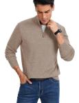 Luxurious Camel Mock Neck Pullover Sweater for Men
