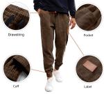 Stylish Brown Corduroy Casual Jogger Pants for Men
