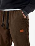 Stylish Brown Corduroy Casual Jogger Pants for Men