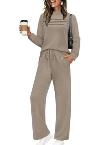 Chic Brown Fall Matching Lounge Set for Women