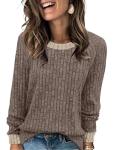 Chic Chocolate Brown Boho Long Sleeve Tops