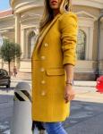 Chic Yellow Wool Jacket for Women - Fall 2025