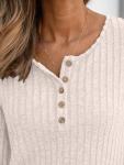 Chic Almond Long Sleeve Women's Sweater Tunic