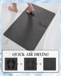 Non-Slip Quick-Dry Bath Mat Rug - Dark Grey