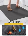 Non-Slip Quick-Dry Bath Mat Rug - Dark Grey