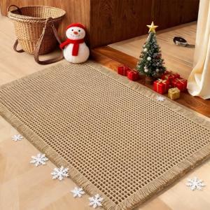 Beige Non-Slip Waffle Bath Mat 32"x20