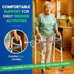 Healthline Adjustable Folding Walker with Wheels