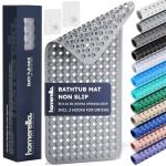 Non-Slip Bathtub Mat with Easy Dry Hooks