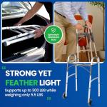 Healthline Adjustable Folding Walker with Wheels