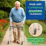 Healthline Adjustable Folding Walker with Wheels