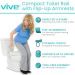 Adjustable Toilet Safety Rail with Easy-Flip Handles