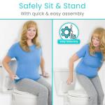 Adjustable Toilet Safety Rail with Easy-Flip Handles
