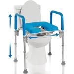 Raised Toilet Seat with Handles and Padded Armrests