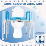 Raised Toilet Seat with Handles and Padded Armrests