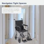 Lightweight Folding Transport Wheelchair with Footrest