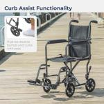 Lightweight Folding Transport Wheelchair with Footrest