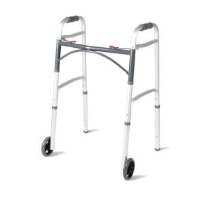 Healthline Adjustable Folding Walker with Wheels