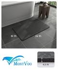 Non-Slip Quick-Dry Bath Mat Rug - Dark Grey