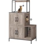 HOOBRO 2-in-1 Cat Litter Box Furniture with Toys