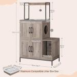 HOOBRO 2-in-1 Cat Litter Box Furniture with Toys