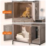 HOOBRO 2-in-1 Cat Litter Box Furniture with Toys