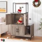 HOOBRO 2-in-1 Cat Litter Box Furniture with Toys