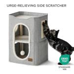 Cozy 2-Story Cat House with Scratch Pad