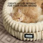 Washable Round Plush Cat Bed for Indoor Cats