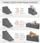 Made4Pets 4-Step Dog Stairs Ramp - Grey