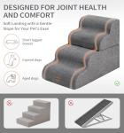 Made4Pets 4-Step Dog Stairs Ramp - Grey