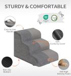 Made4Pets 4-Step Dog Stairs Ramp - Grey