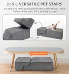 Made4Pets 4-Step Dog Stairs Ramp - Grey