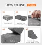 Made4Pets 4-Step Dog Stairs Ramp - Grey